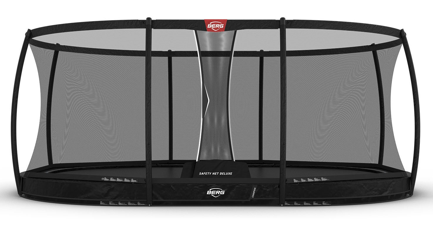 BERG Trampoline Grand Champion met Veiligheidsnet - Safetynet Deluxe - InGround 520 x 350 cm - Zwart