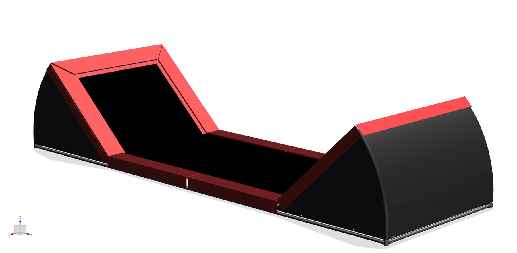 12SPRINGS Trampoline CURVE-XL - 775 x 250 cm - Zwart