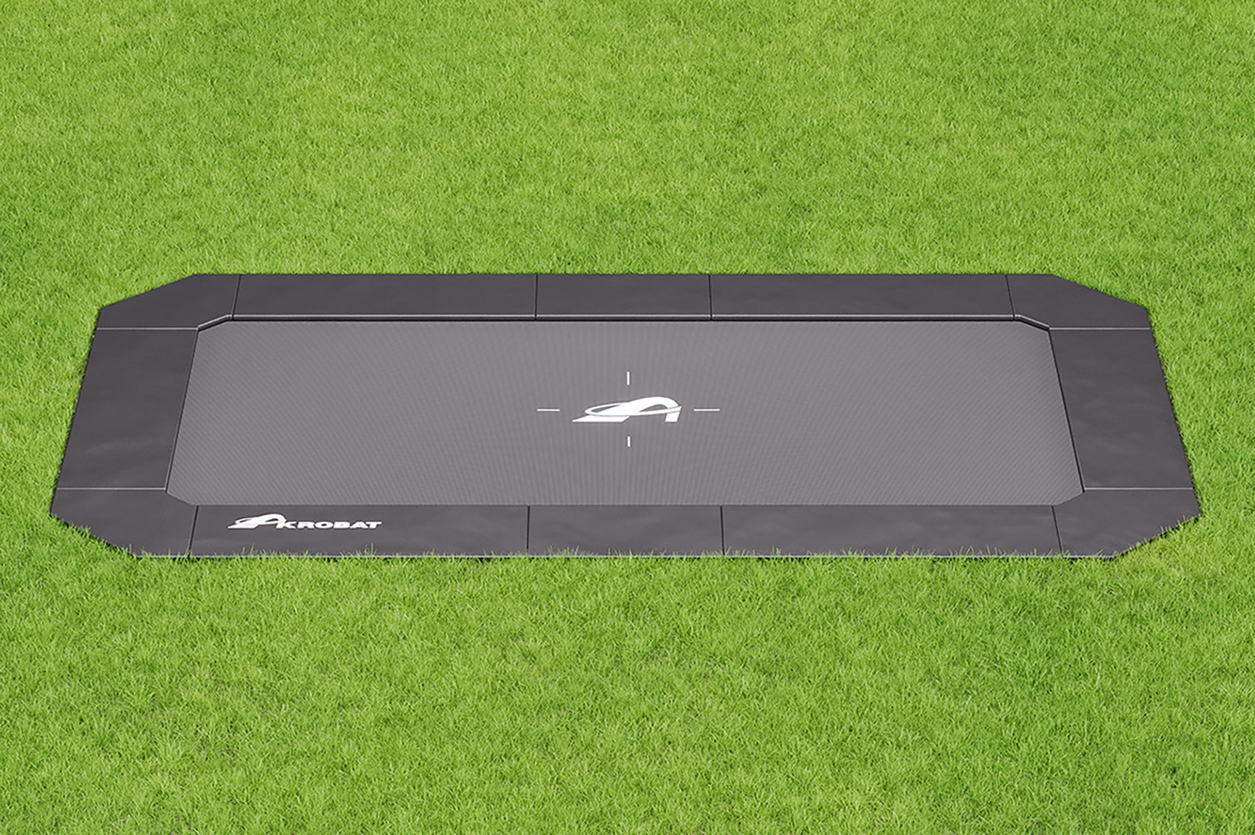 Akrobat Trampoline Primus Plus - Flat to the Ground - 520 x 305 cm - Zwart