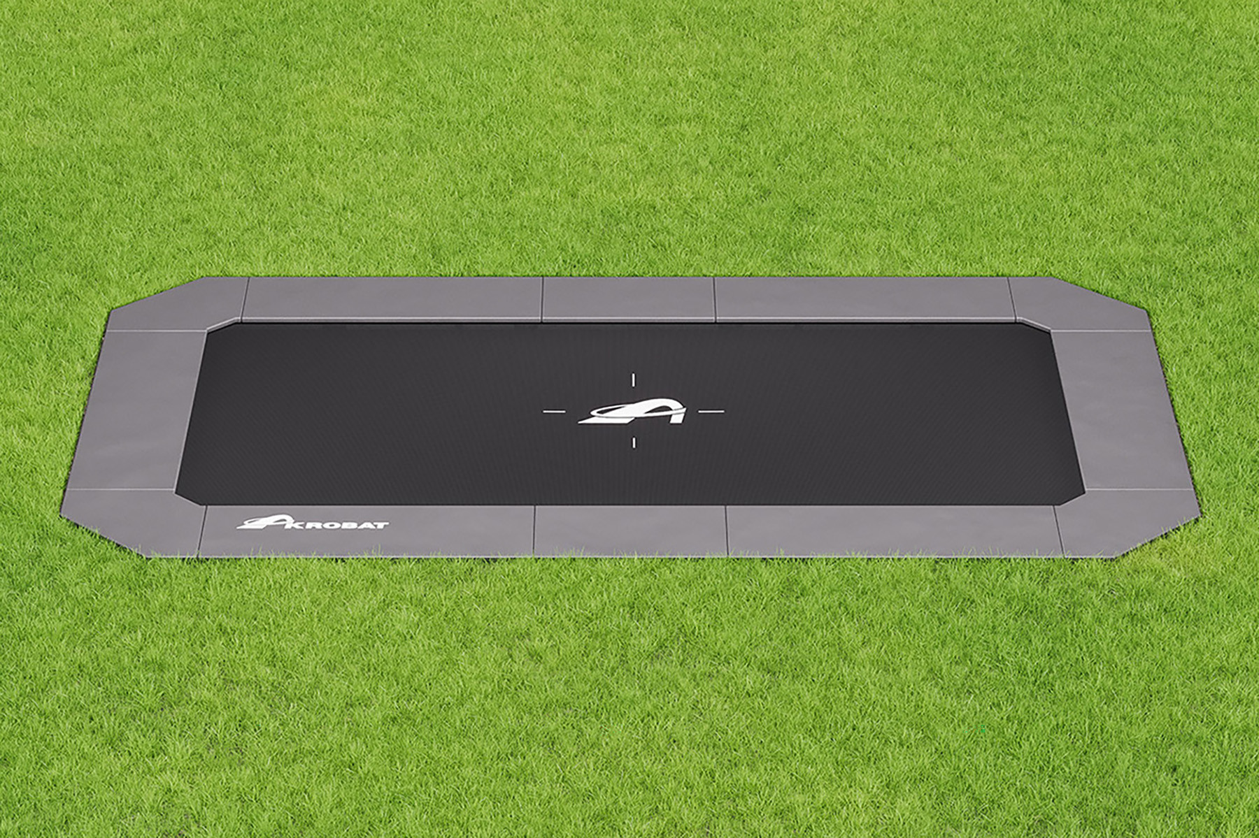 Akrobat Trampoline Primus Plus - Flat to the Ground - 520 x 305 cm - Antraciet