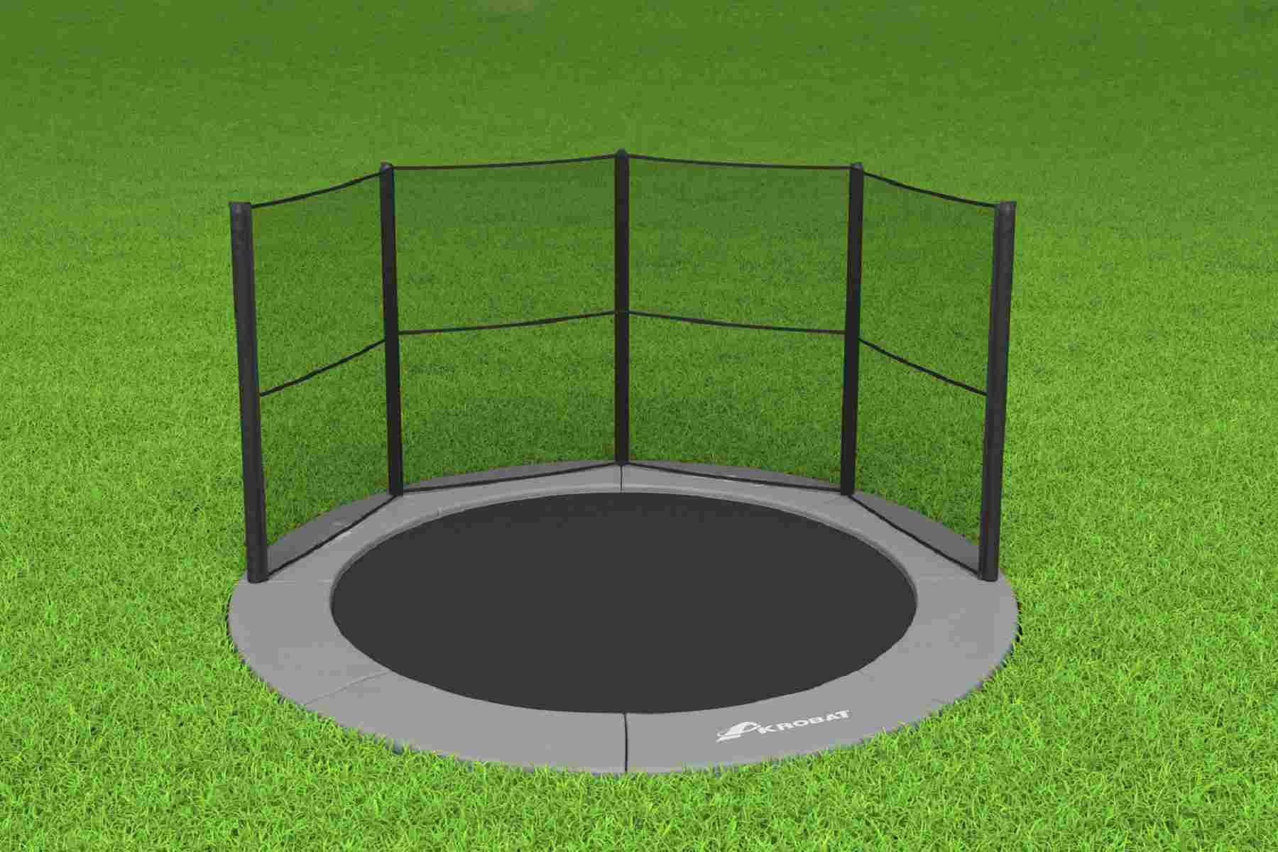 Akrobat Trampoline Veiligheidsnet - Half - voor Primus en Orbit - 365 cm - Rond - Set - Zwart