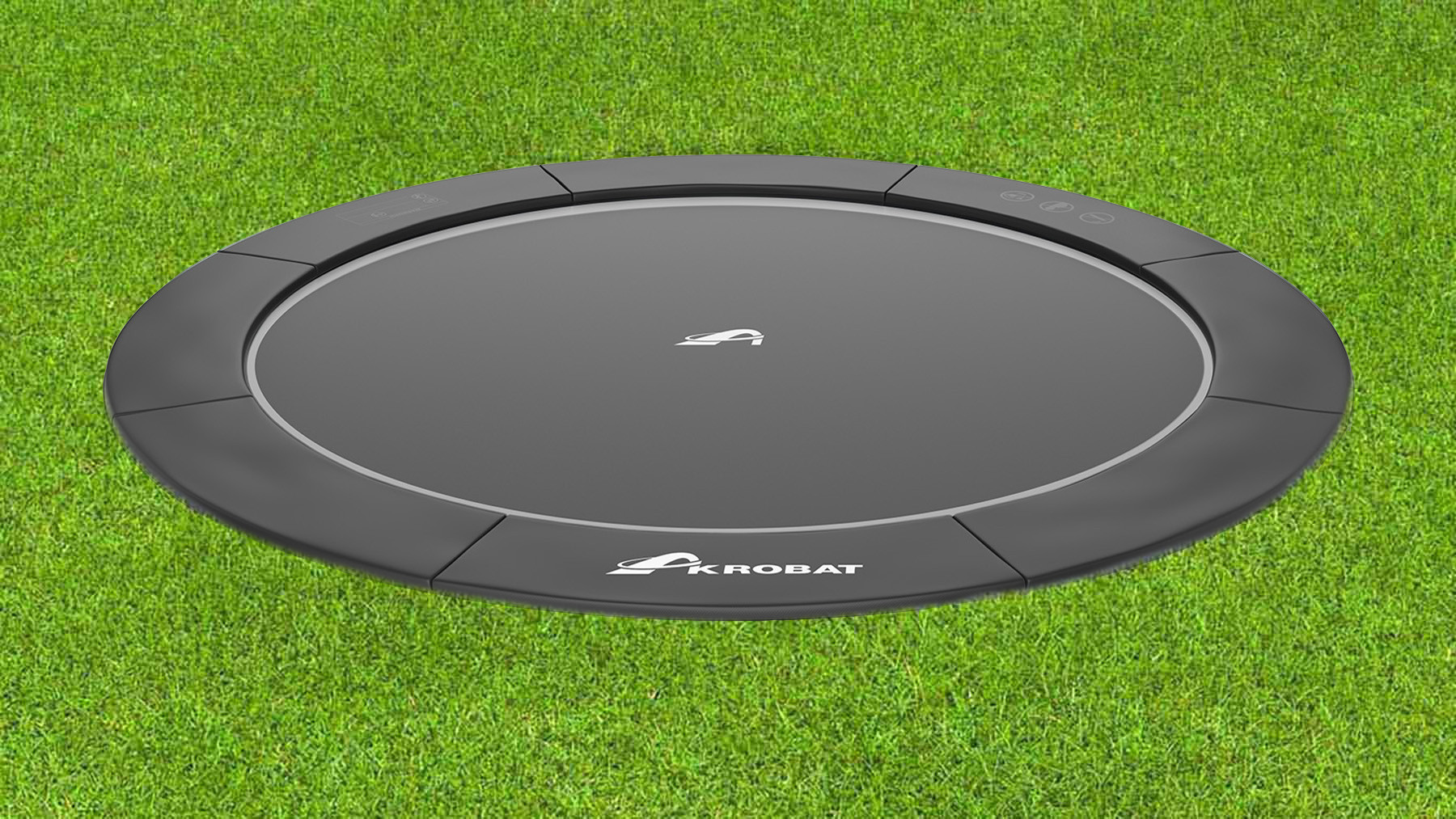 Akrobat Trampoline Orbit - Flat to the Ground - 305 cm - Zwart / Zwart