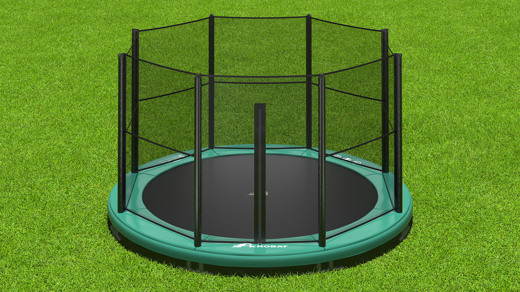 Akrobat Trampoline Primus met Veiligheidsnet - Inground - 430 cm - Groen