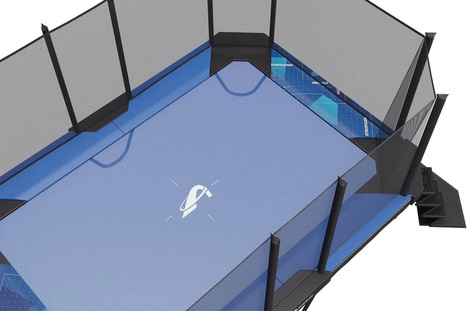 Akrobat Trampoline XCITYX - Above - 430 x 305 cm - Blauw