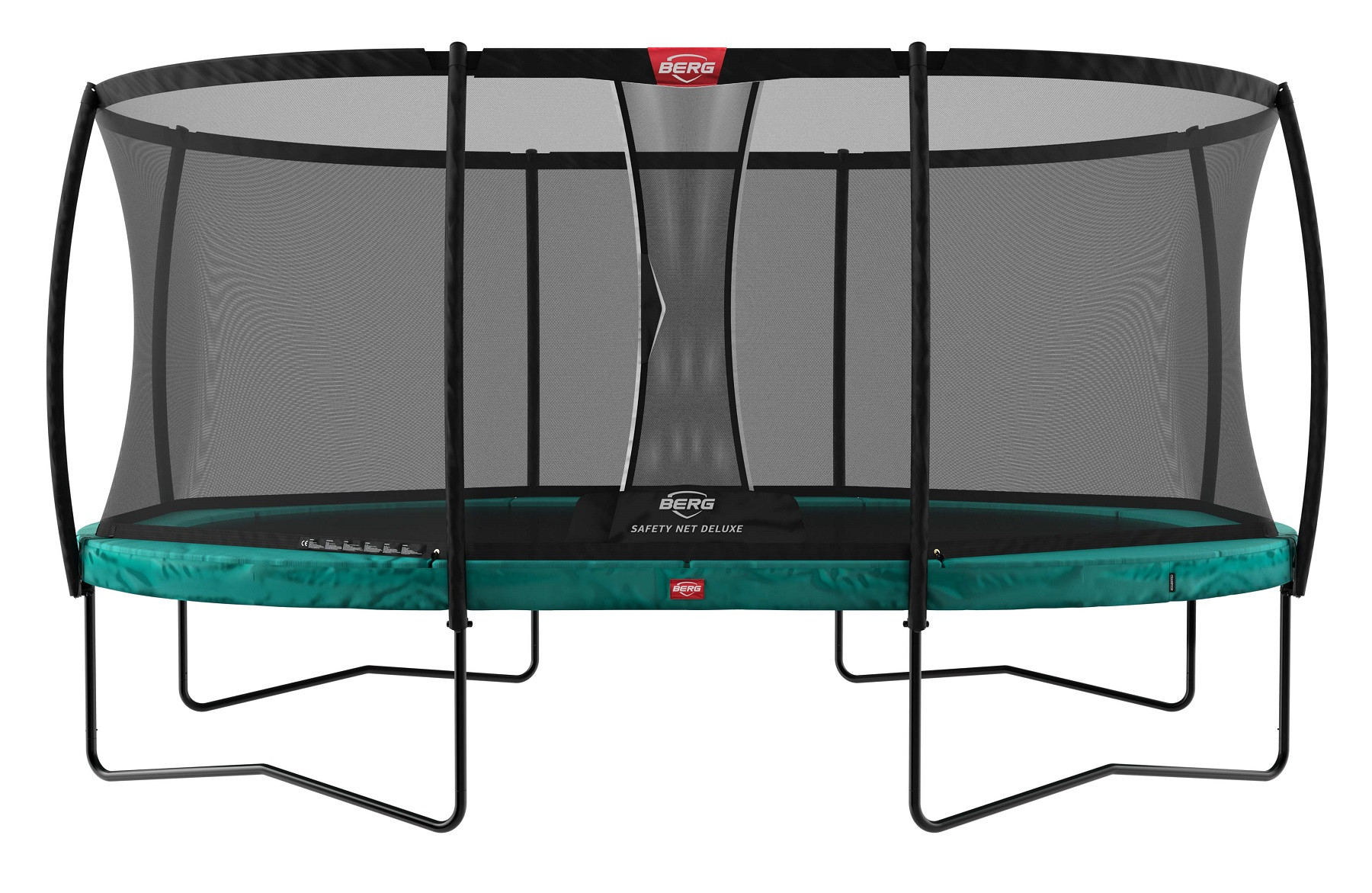 BERG Trampoline Grand Champion met Veiligheidsnet - Safetynet Deluxe - 520 x 350 cm - Ovaal - Groen - TwinSpring - Airflow