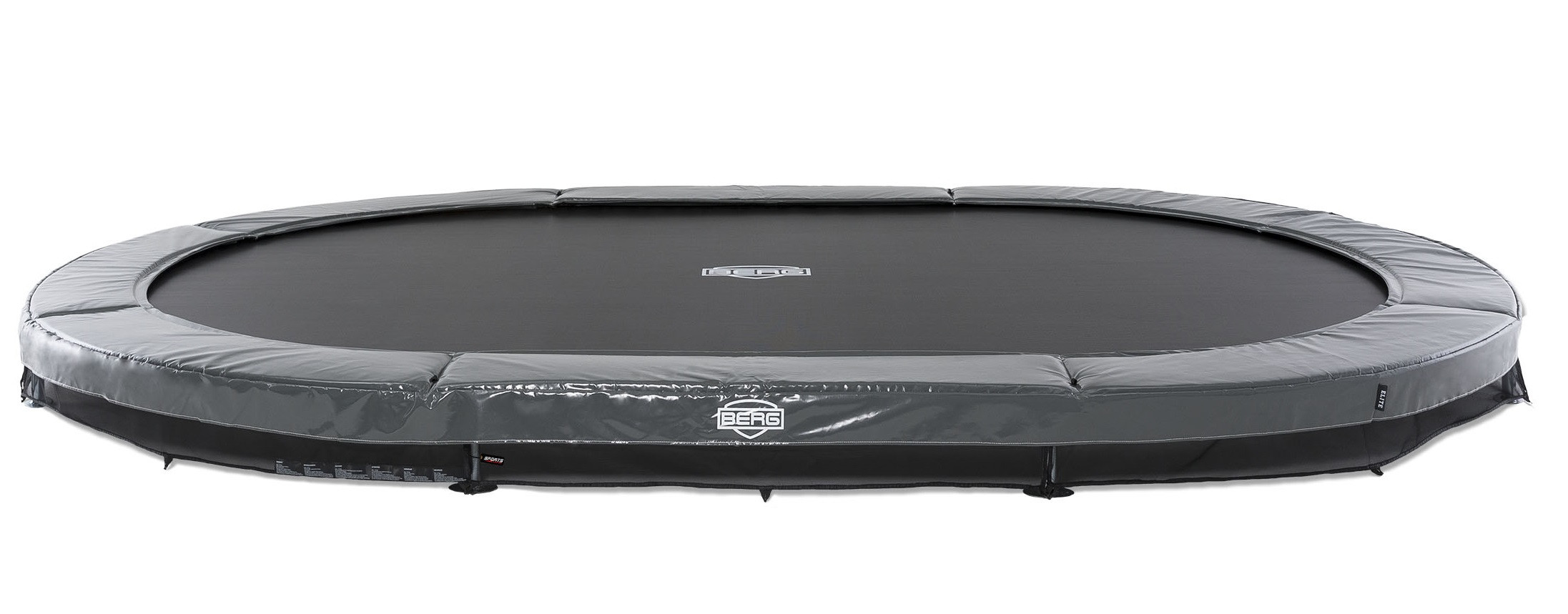 BERG Trampoline Grand Elite - InGround - 520 x 350 cm - Ovaal - Antraciet Grijs