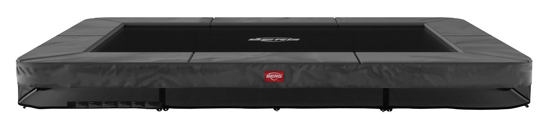 BERG Trampoline Ultim Champion - InGround - 330 x 220 cm - Antraciet Grijs - met Airflow - Twinspring