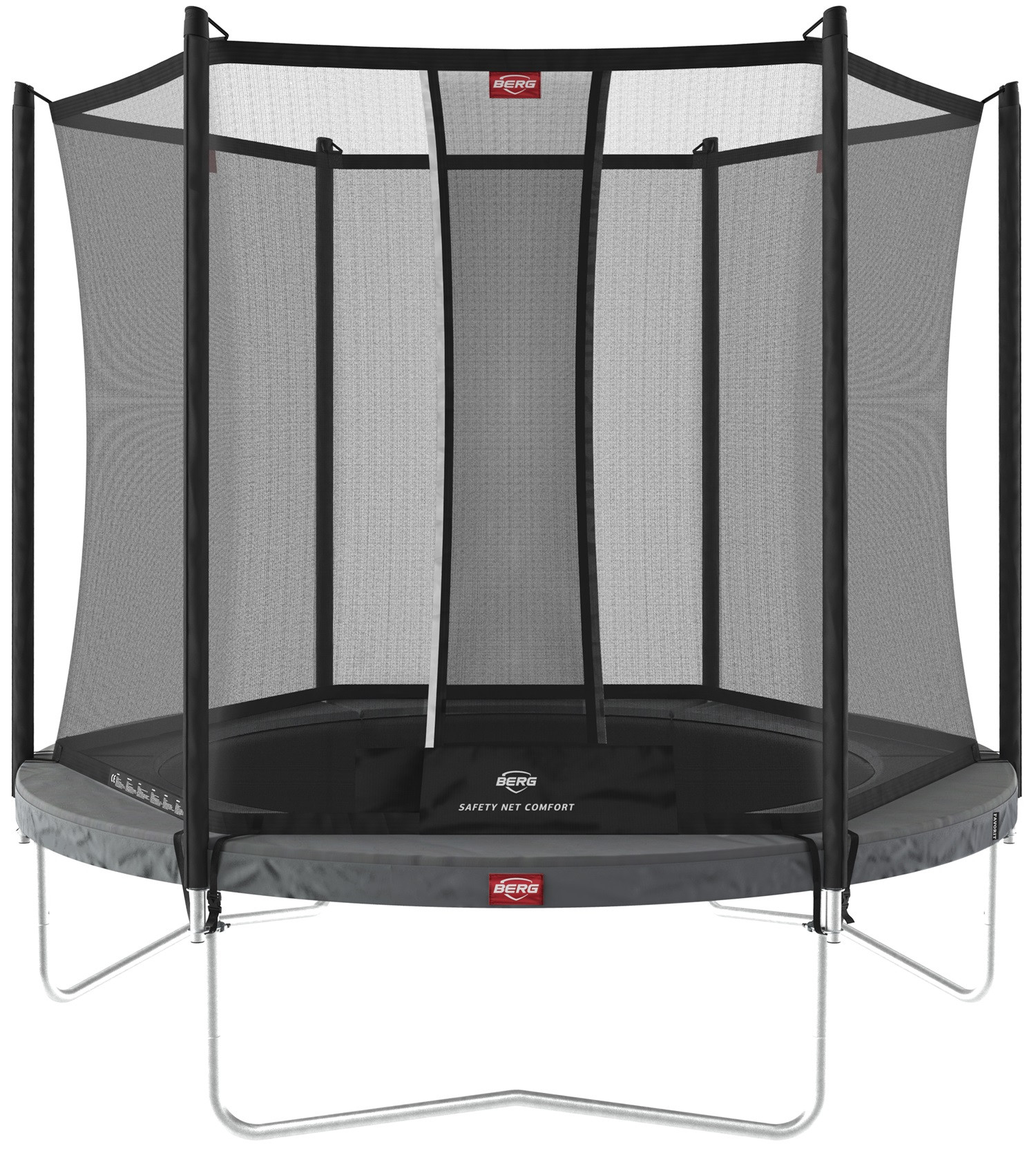 BERG Trampoline Favorit met Veiligheidsnet - Safetynet Comfort - 200 cm - Antraciet Grijs