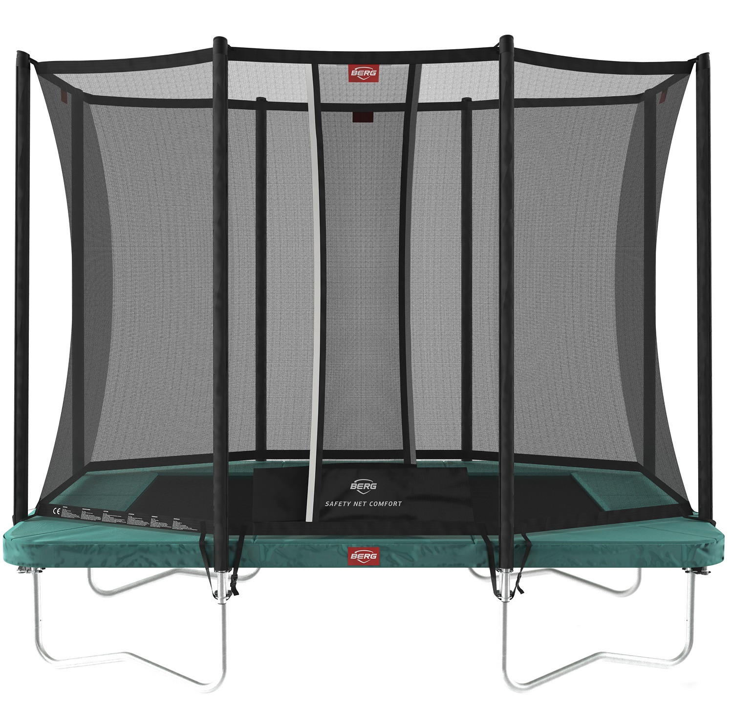 BERG Trampoline Ultim Favorit met Veiligheidsnet - Safetynet Comfort - 280 x 190 cm - Groen