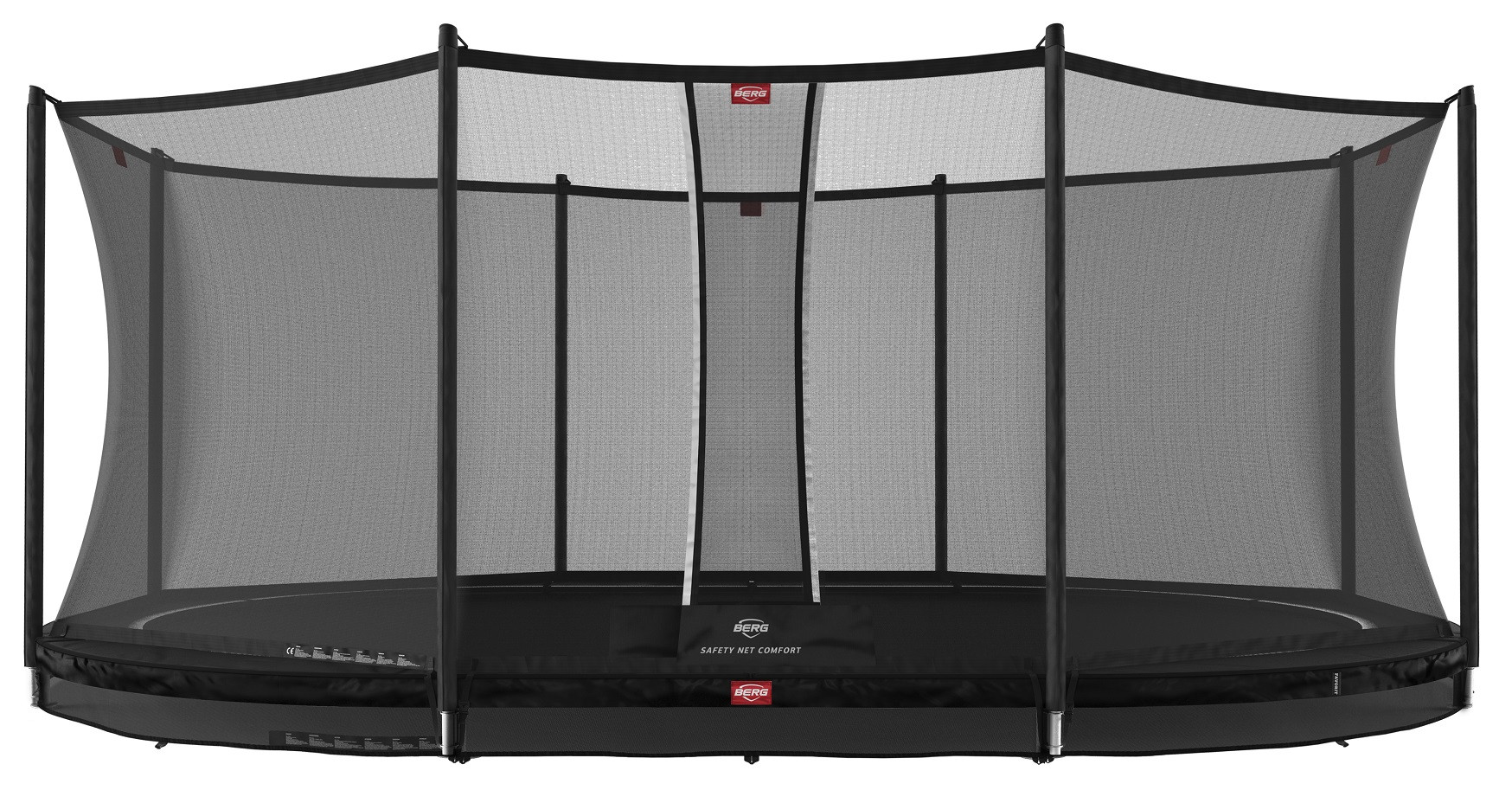 BERG Trampoline Grand Favorit met Veiligheidsnet - Safetynet Comfort - InGround - 520 x 350 cm - Zwart