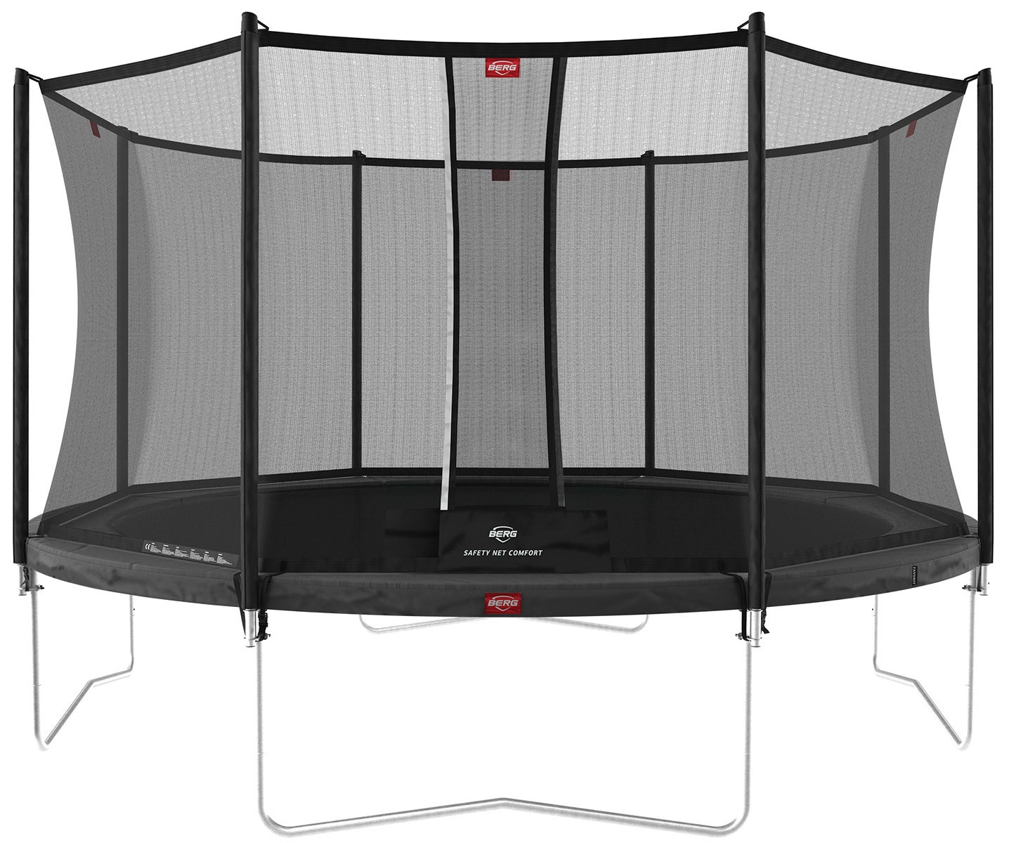 BERG Trampoline Favorit met Veiligheidsnet - Safetynet Comfort - 380 cm - Antraciet Grijs