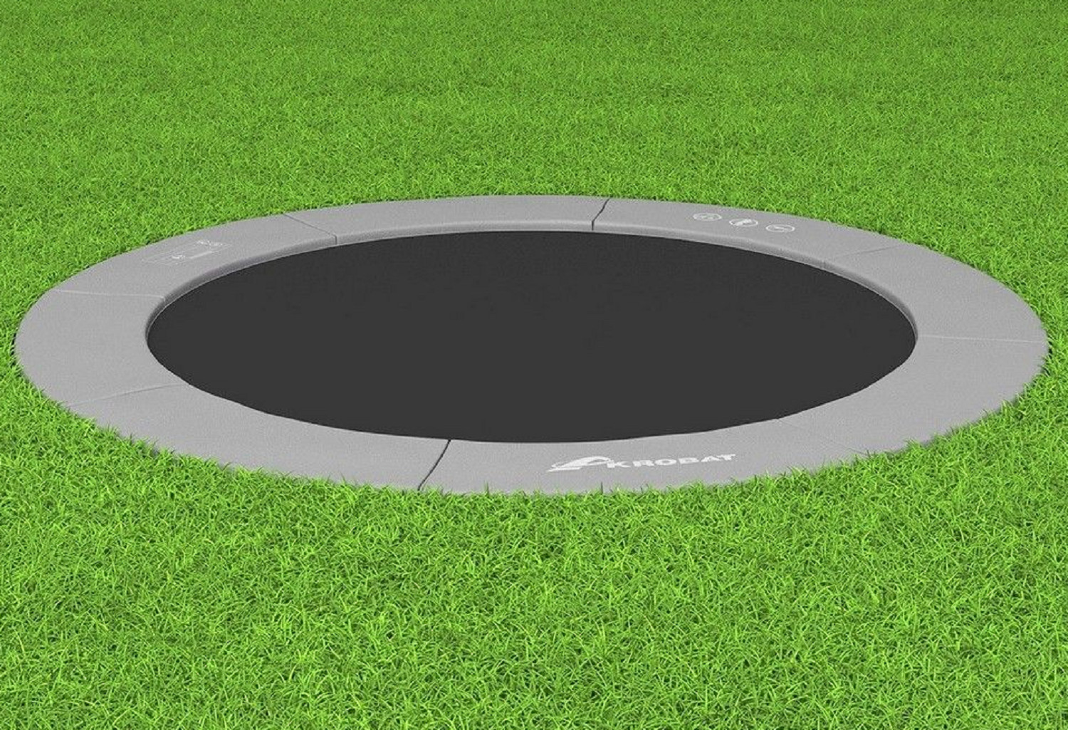 Akrobat Trampoline Primus - Flat to the ground - 366 cm - Rond - Grijs
