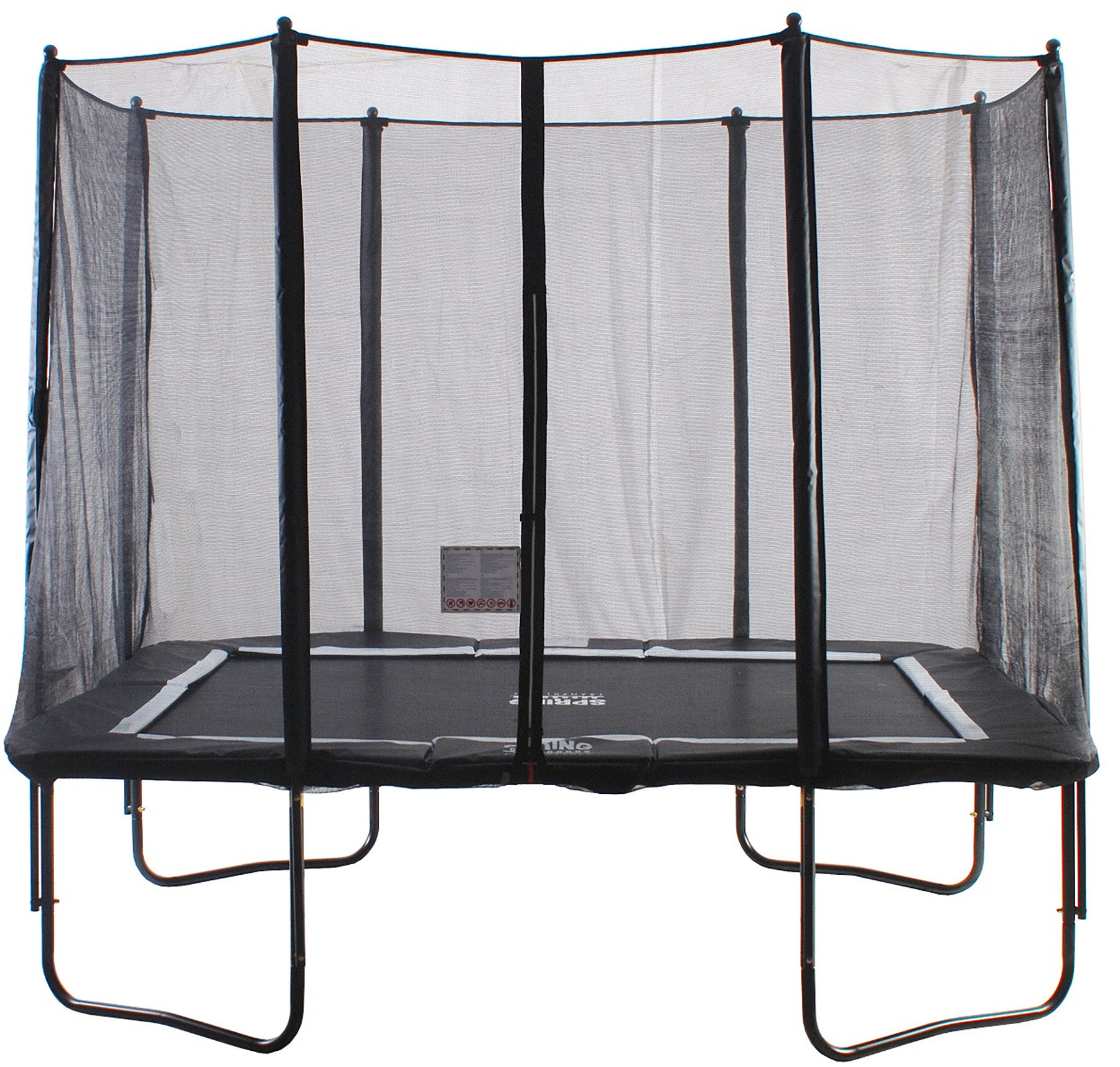 SPRING Trampoline met Veiligheidsnet - 283 x 190 cm (9x6,5ft) - Rechthoekig - Zwart