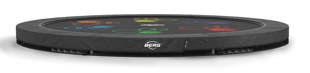 BERG Trampoline Elite Levels - InGround - 430 cm - Antraciet Grijs - Airflow PRO - Twinspring