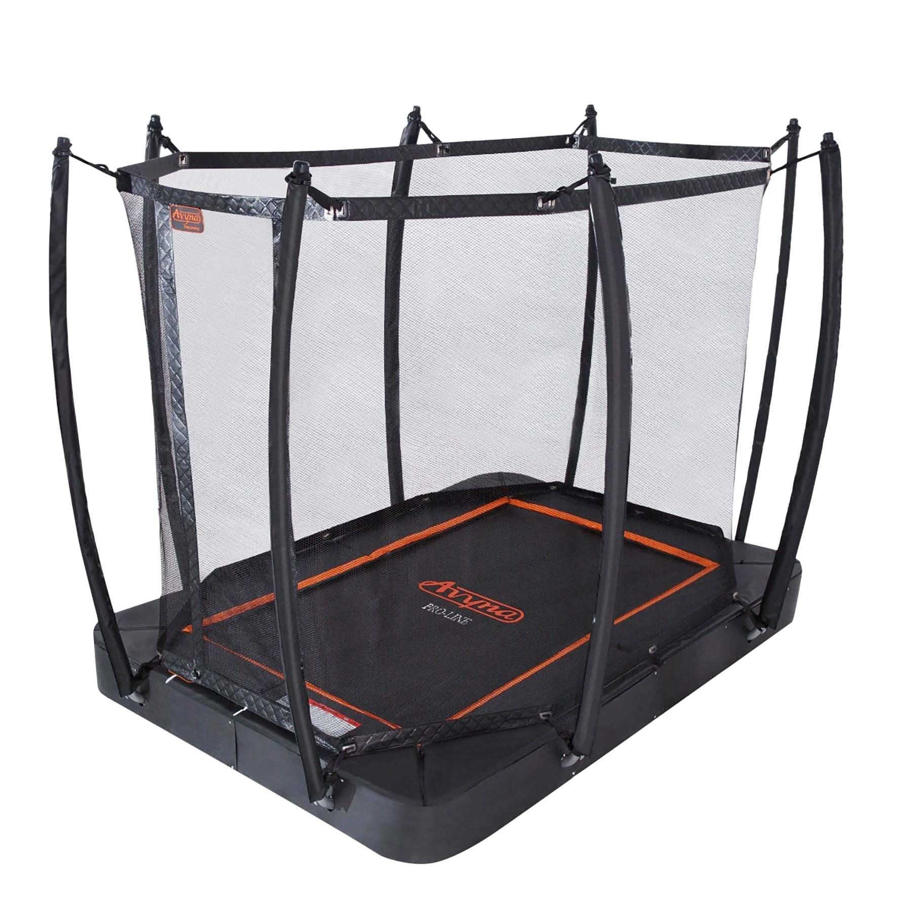 Avyna Trampoline ProLine - FlatLevel - met Royal Class Veiligheidsnet - 275 x 190 cm (213) - Zwart