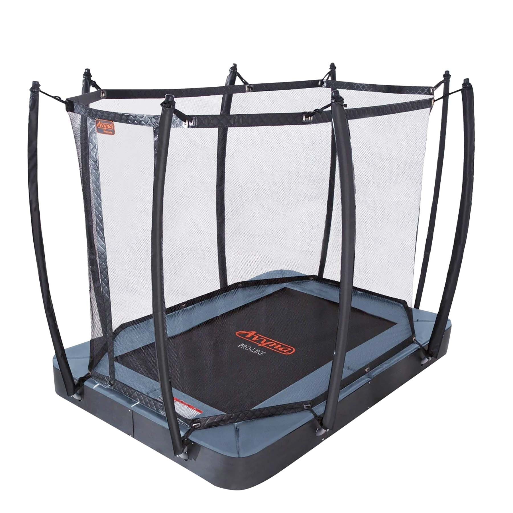 Avyna Trampoline ProLine - FlatLevel - met Royal Class Veiligheidsnet - 275 x 190 cm (213) - Grijs