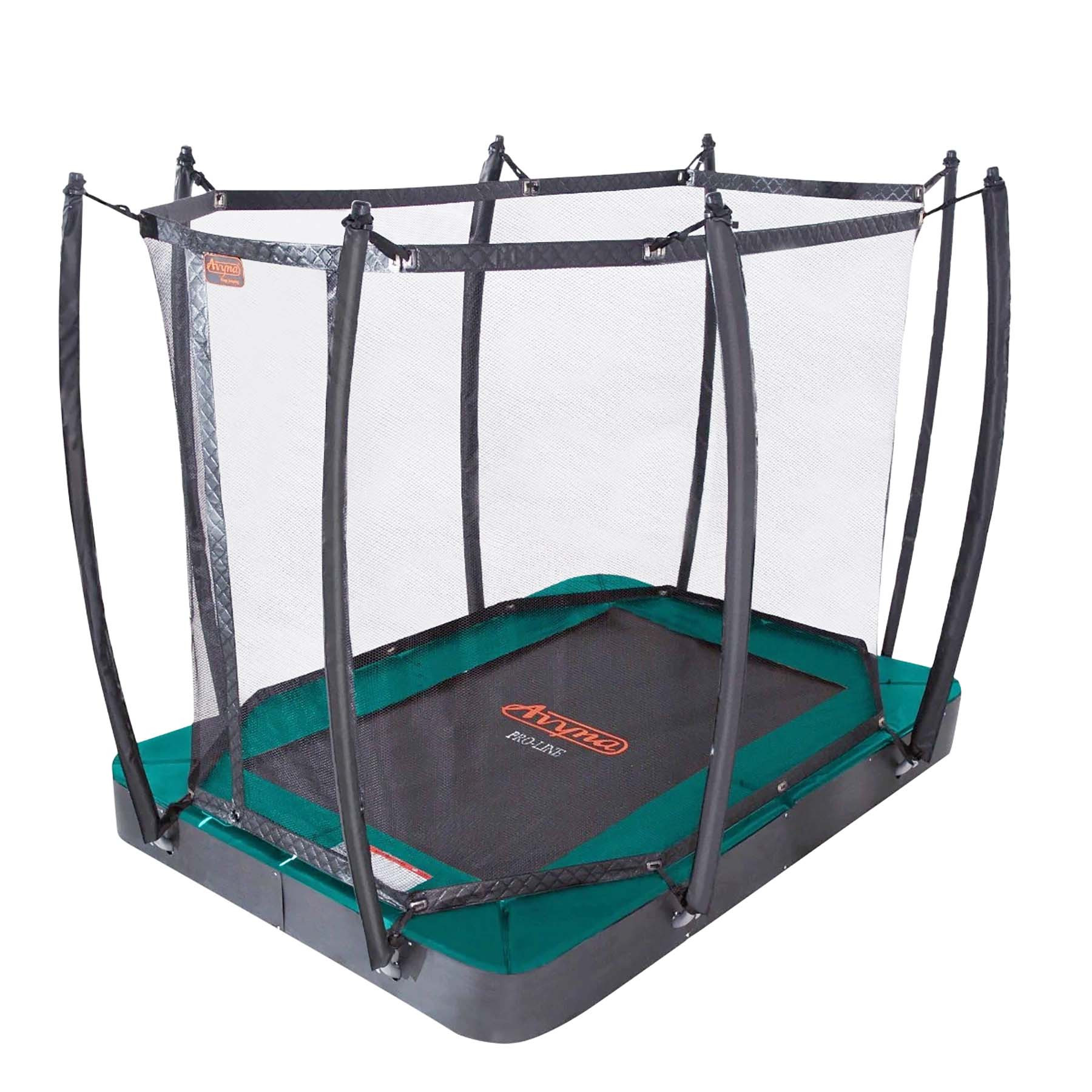 Avyna Trampoline ProLine - FlatLevel - met Royal Class Veiligheidsnet - 275 x 190 cm (213) - Groen