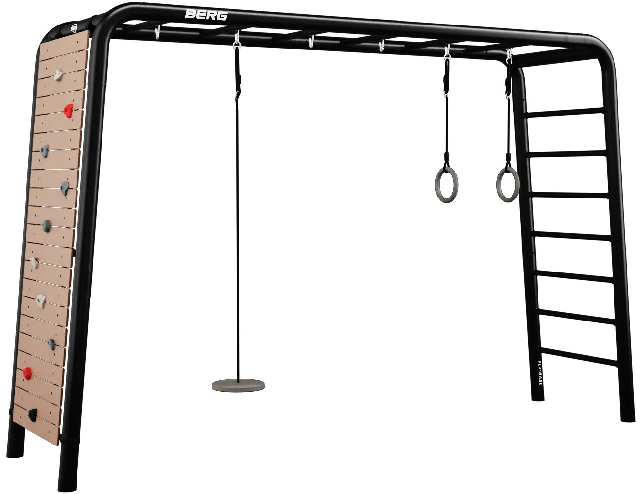 BERG PlayBase Large TL 3-in-1 Speeltoestel - met Rekstok en Ladder PEAK SET - Turnringen - Schommel schotel
