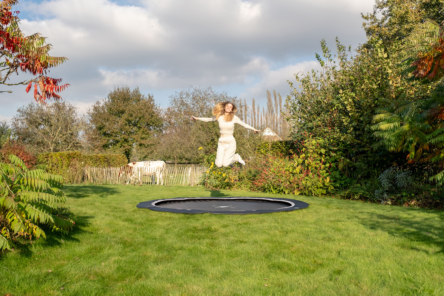 EXIT Trampoline InTerra - Groundlevel - ø 244 cm - Zwart