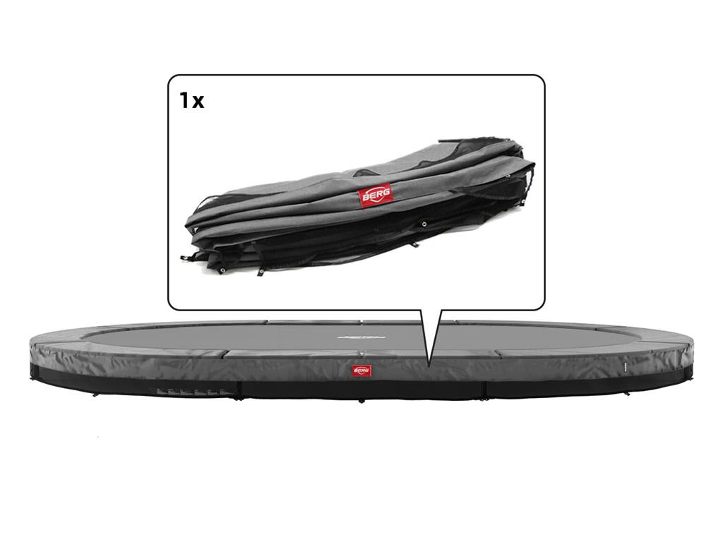 BERG Trampoline Beschermrand Grand Champion - InGround - 470 x 310 cm - Grijs