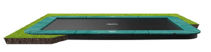 BERG Trampoline Ultim Champion - FlatGround - 410 x 250 cm - Groen - met Airflow - Twinspring