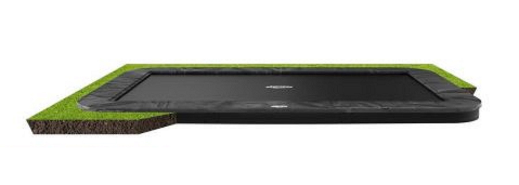 BERG Trampoline Ultim Elite FlatGround 500 x 300 cm - Antraciet Grijs - met Airflow - Twinspring