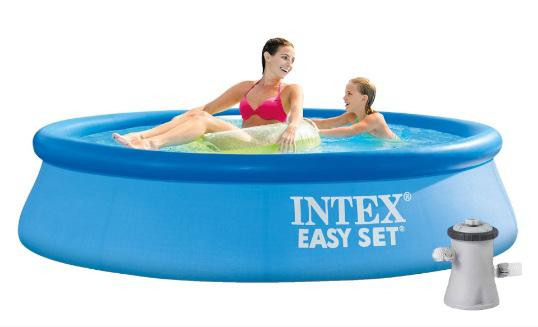 Intex Easy Set Zwembad / Opblaaszwembad met Filterpomp ø38mm aansluiting - 244 x 61 cm - Blauw - 28108GN