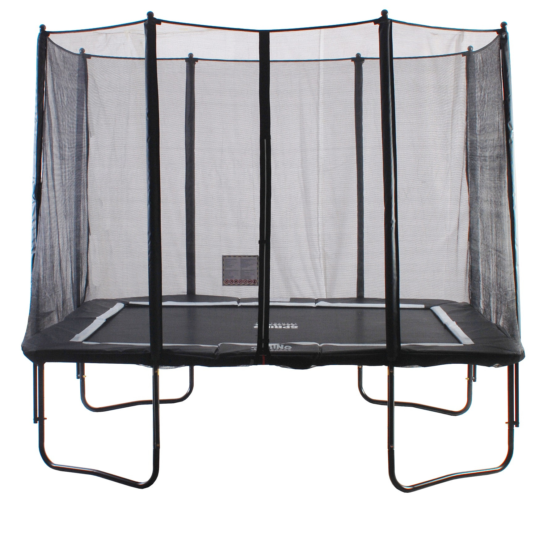SPRING Trampoline met Veiligheidsnet - 366 x 244 cm (8x12ft) - Rechthoekig - Zwart