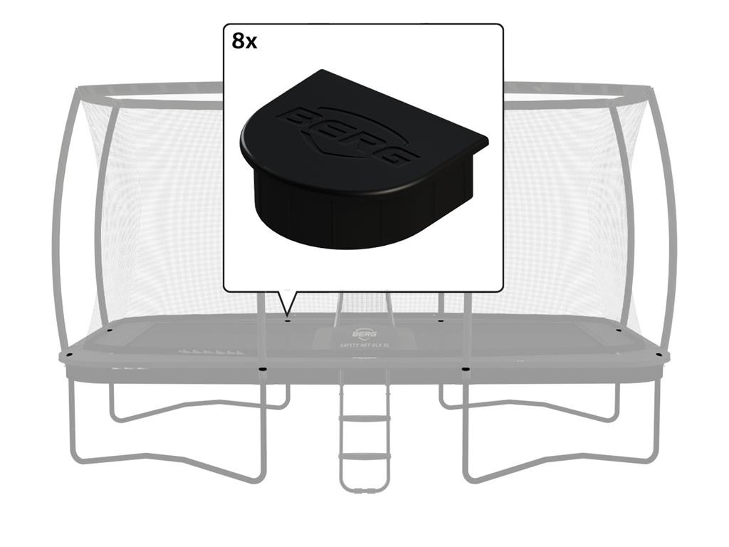 BERG Trampoline Veiligheidsnet - Safety Net Deluxe - XL - Afdekkappen voor Ultim 500 - 8 Stuks