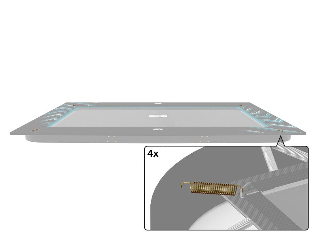 BERG Trampoline Flatground Beschermrand Veer - Bevestiging - 4 Stuks Veren