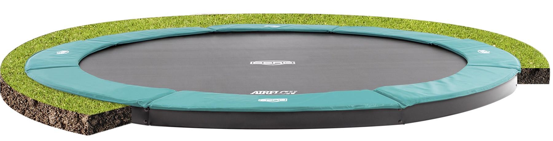 BERG Trampoline Champion - FlatGround - 430 cm - Groen - met Airflow - Twinspring