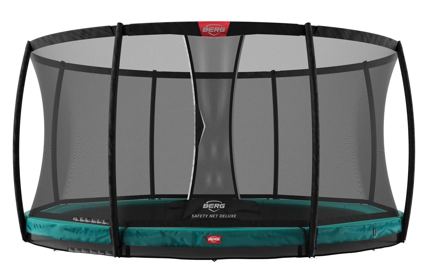 BERG Trampoline Champion met Veiligheidsnet - Safetynet Deluxe - Inground - 270 cm -  Groen - met Airflow - Twinspring