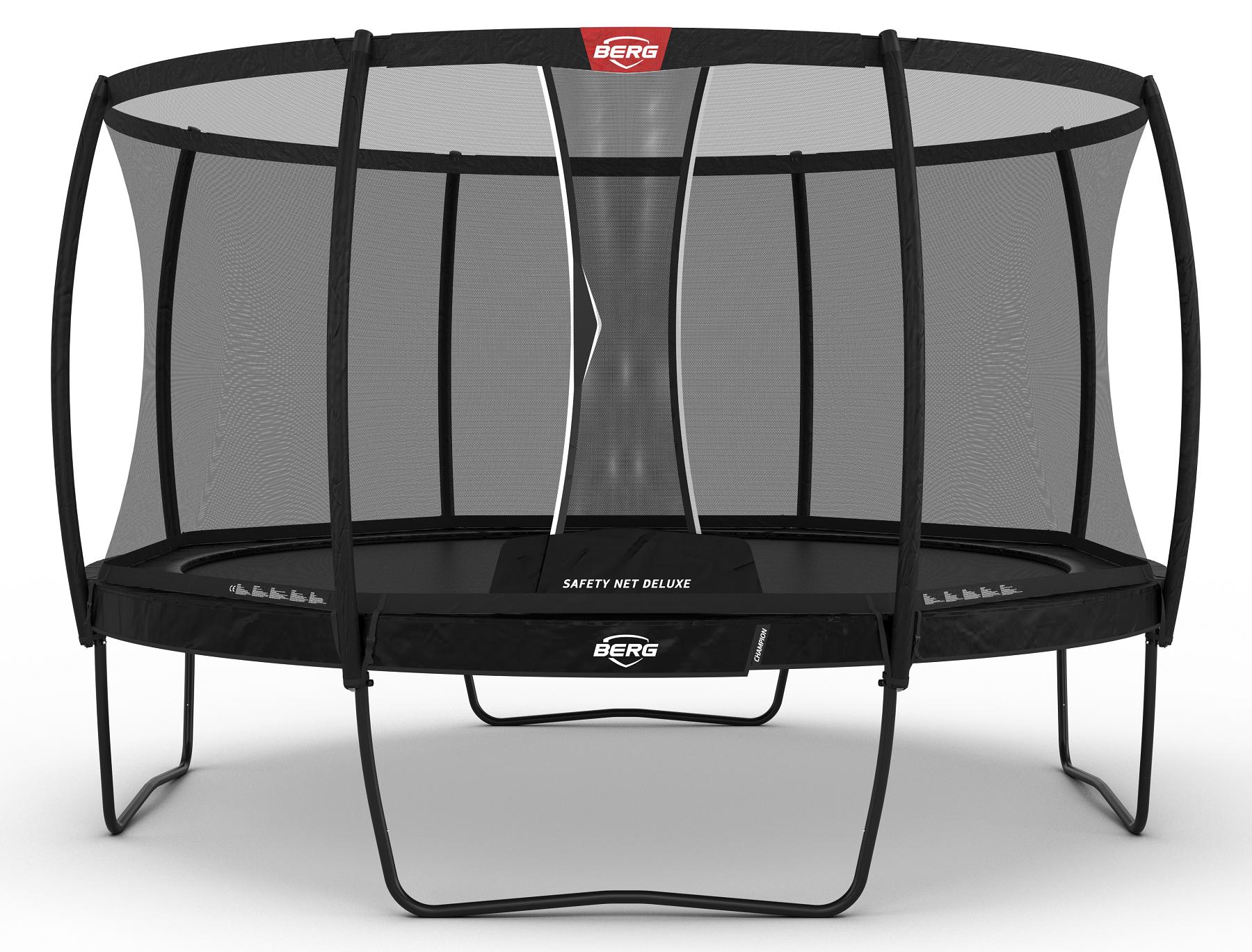 BERG Trampoline Champion met Veiligheidsnet - Safetynet Deluxe - 430 cm - Zwart