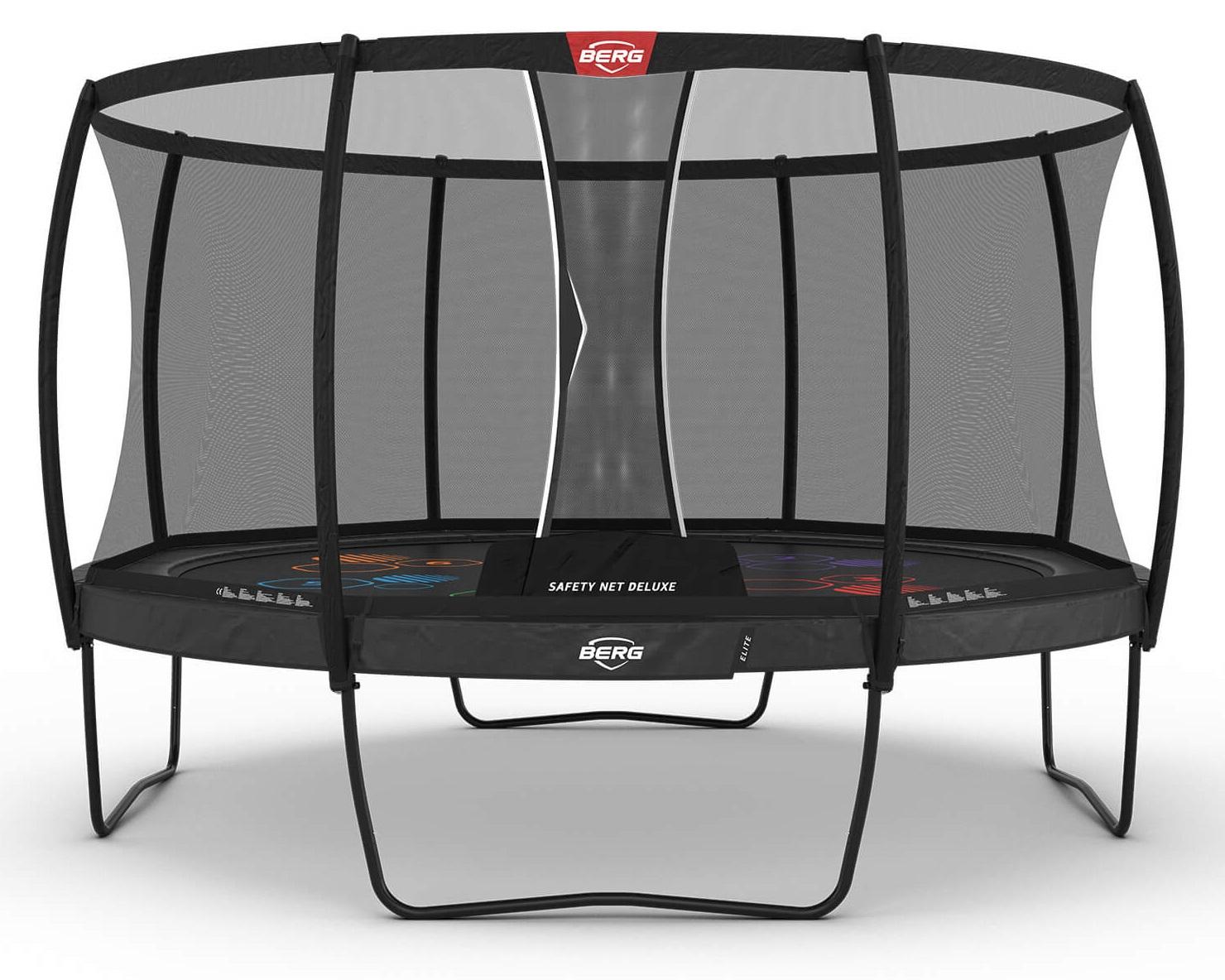 BERG Trampoline Elite Levels met Veiligheidsnet - Safetynet Deluxe - Regular - 430 cm - Antraciet Grijs 