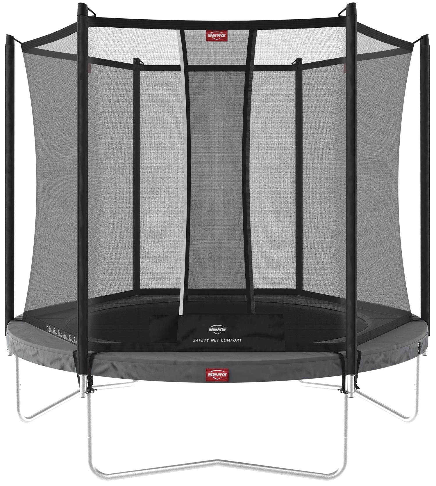 BERG Trampoline Favorit met Veiligheidsnet - Safetynet Comfort - 200 cm - Antraciet Grijs - AirFlow springmat