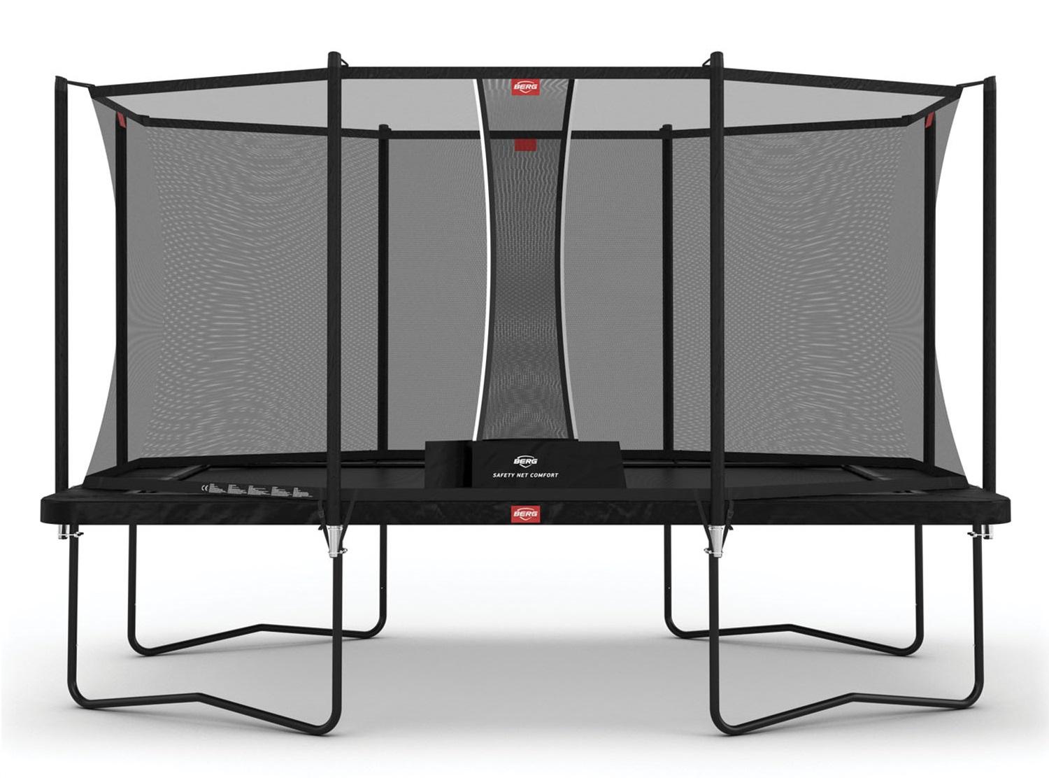 BERG Trampoline Ultim Favorit met Veiligheidsnet - Safetynet Comfort - 410 x 250 - Zwart - met AirFlow springmat