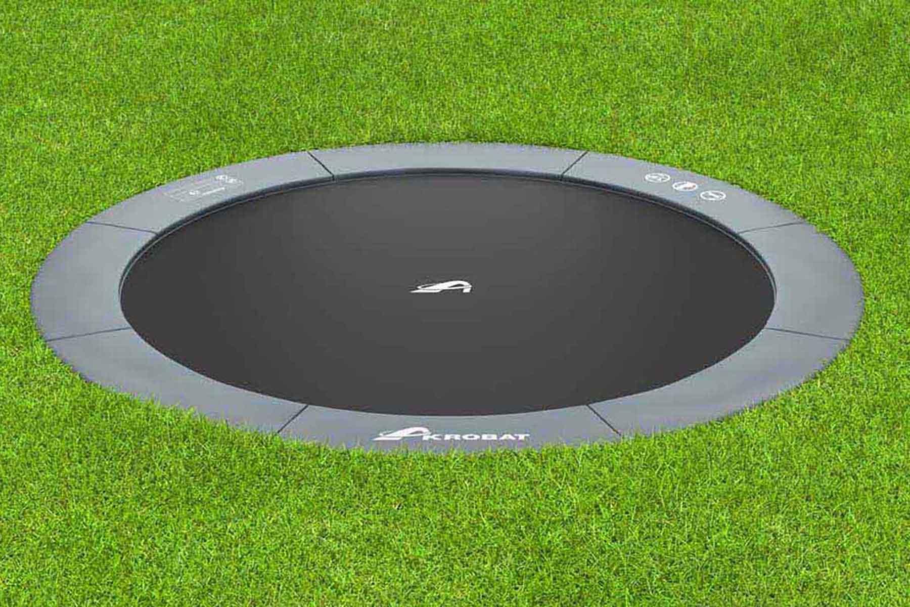 Akrobat Trampoline Orbit - Flat to the Ground - 365 cm - Antraciet