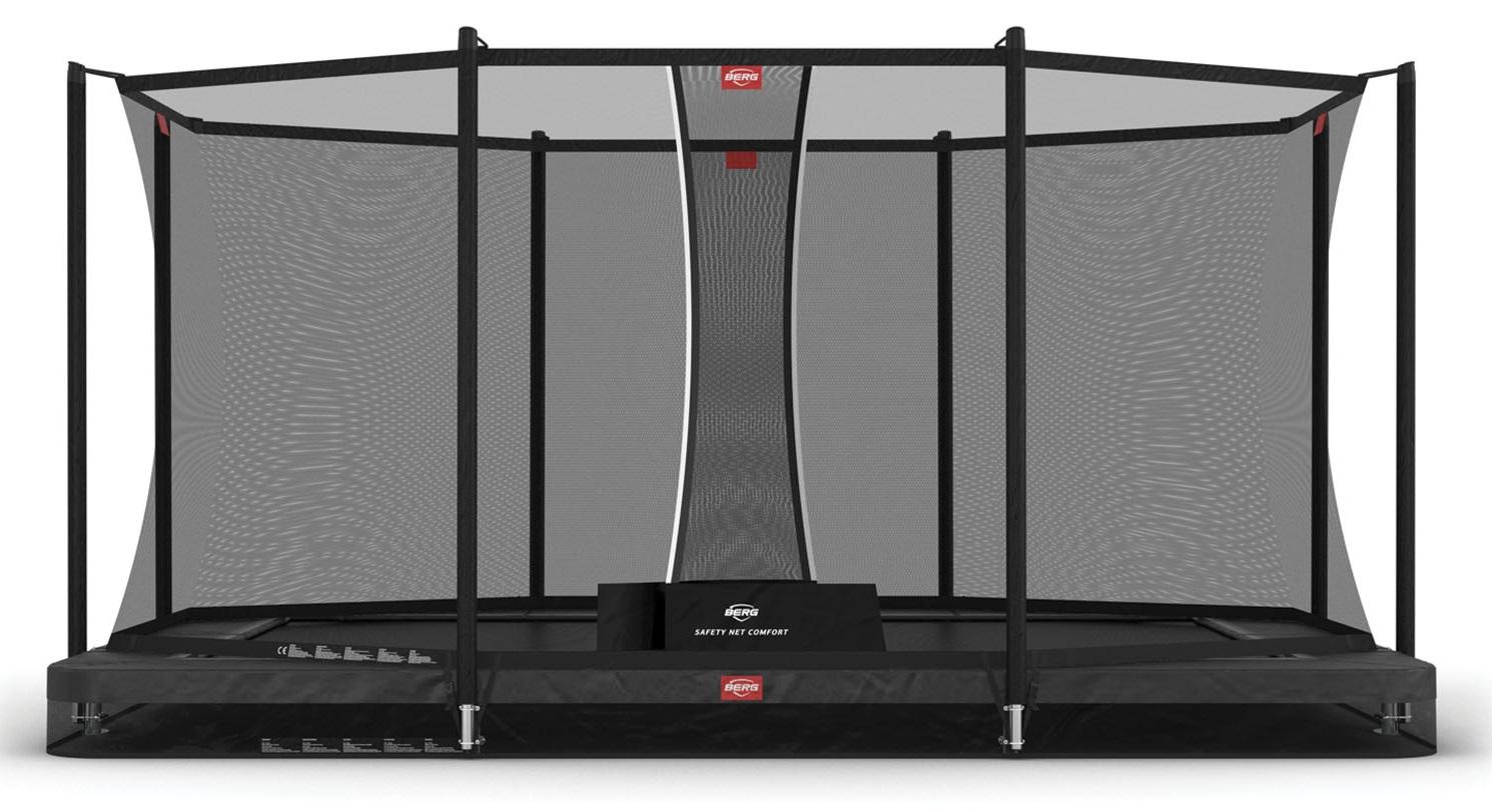 BERG Trampoline Ultim Favorit met Veiligheidsnet - Safetynet Comfort - InGround - 410 x 250 - Zwart Limited Edition - Airflow Springmat
