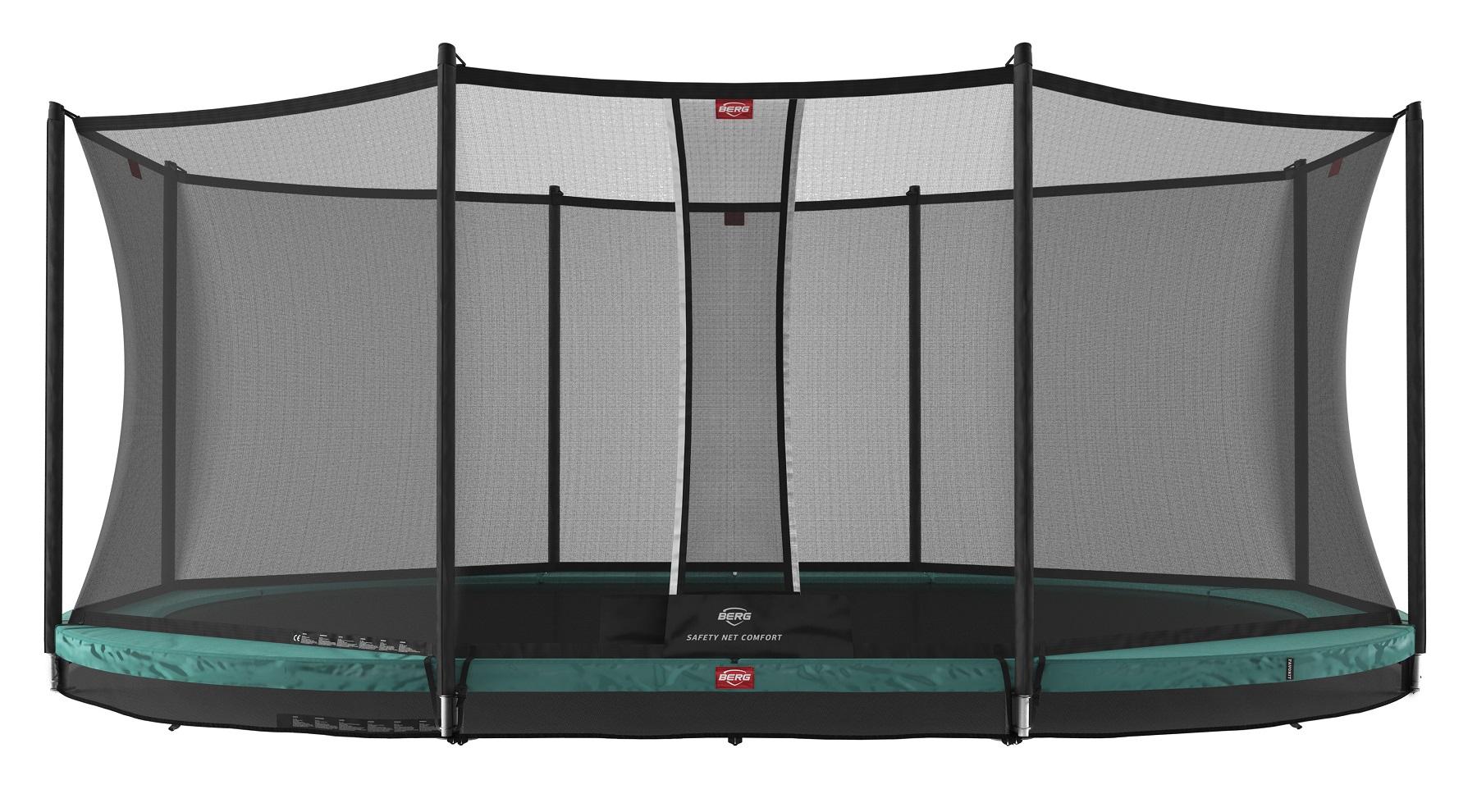 BERG Trampoline Grand Favorit met Veiligheidsnet - Safetynet Comfort - InGround - 520 x 350 cm - Groen