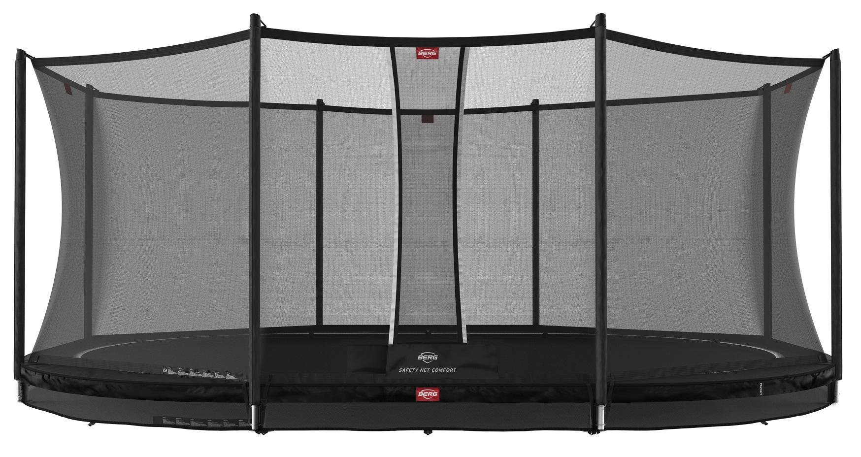 BERG Trampoline Grand Favorit met Veiligheidsnet - Safetynet Comfort - InGround - 520 x 350 cm - Zwart