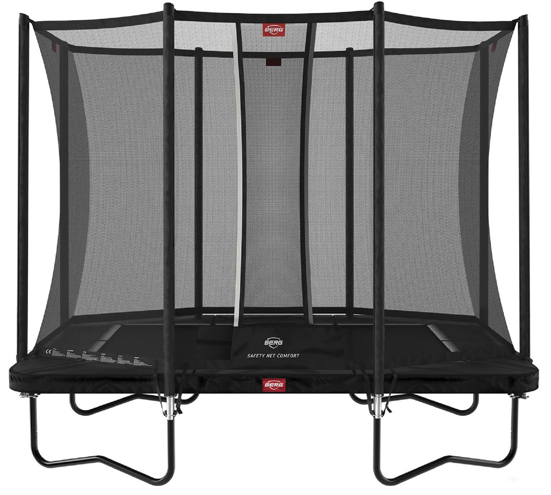 BERG Trampoline Ultim Favorit met Veiligheidsnet - Safetynet Comfort - 280 x 190 cm - Zwart - AirFlow Springmat