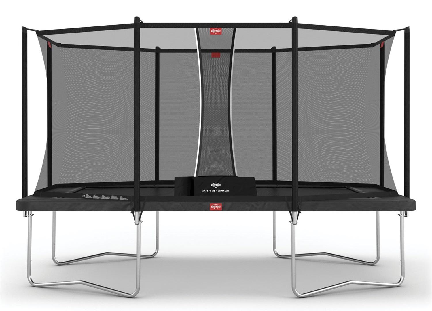 BERG Trampoline Ultim Favorit met Veiligheidsnet - Safetynet Comfort - 410 x 250 - Antraciet Grijs - AirFlow Springmat