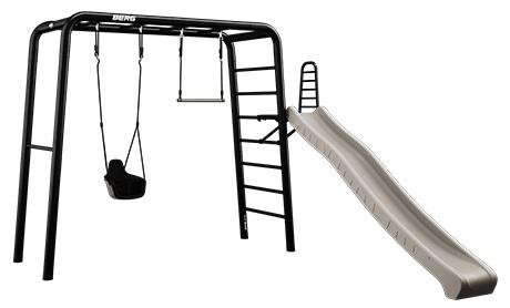 BERG PlayBase Medium TL 3-in-1 Speeltoestel - met Rekstok, Ladder - PLAY SET - met trapeze, babyzitje en glijbaan