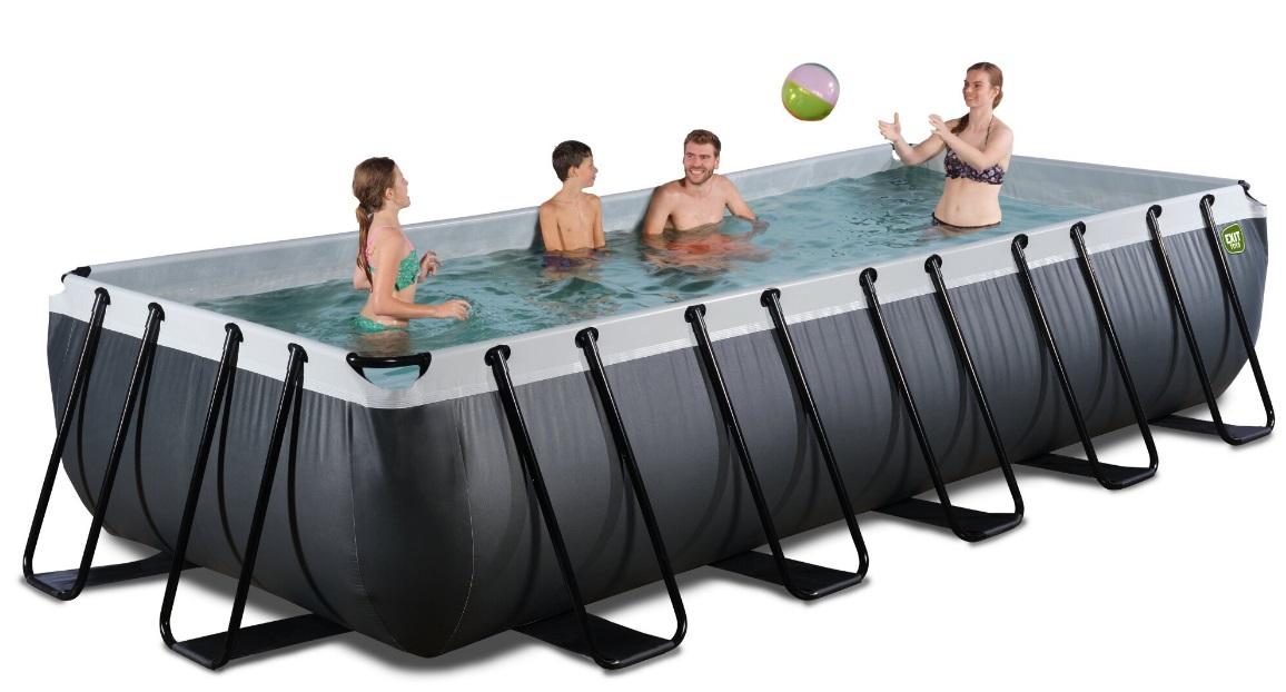 EXIT Frame Zwembad - Black Leather - 540 x 250 x 100 cm - met Filterpomp - Zwart