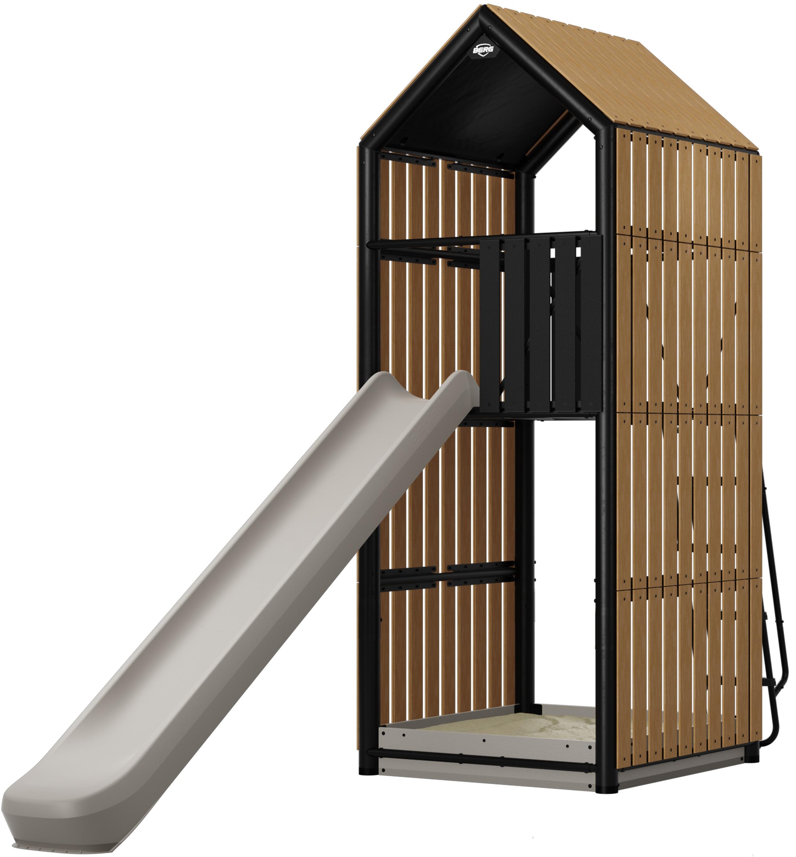 BERG PlayTower Lodge + Glijbaan en Zandbak