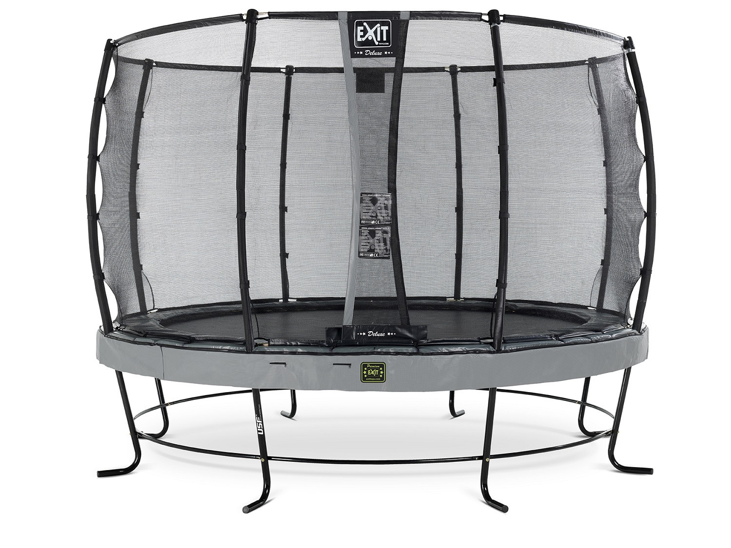EXIT Elegant Premium Trampoline 427 met Veiligheidsnet Deluxe - Grijs