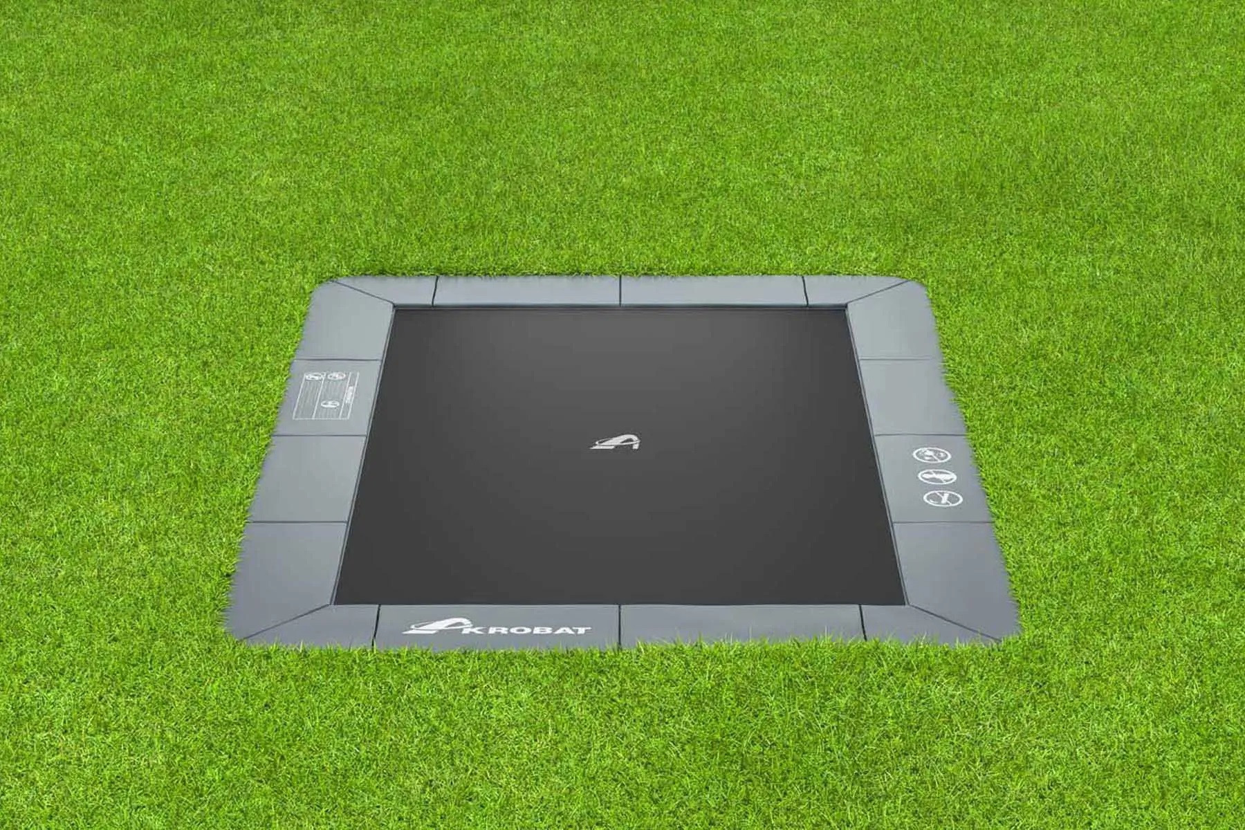 Akrobat Trampoline Orbit - Flat to the Ground - 380 x 250 cm - Antraciet 
