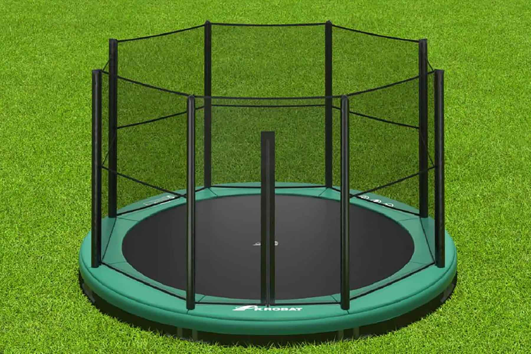 Akrobat Trampoline Orbit Inground - 430 cm - Rond - Groen - met Veiligheidsnet