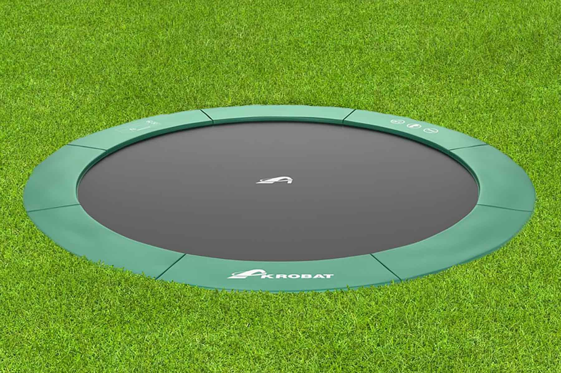 Akrobat Trampoline Orbit - Flat to the Ground - 430 cm - Groen