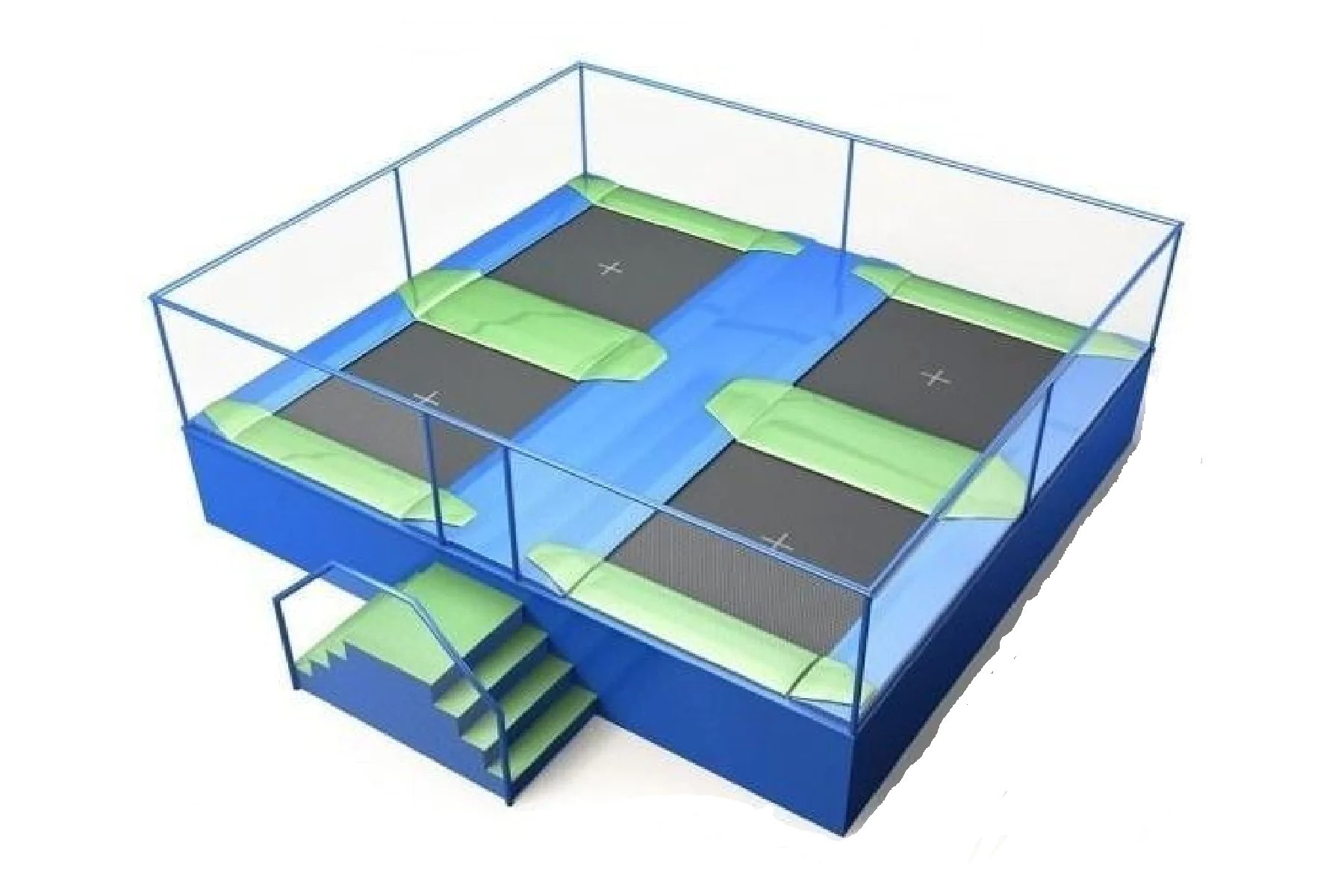 Akrobat Trampolinepark Jump Arena - Small - 6 x 5,3 Meter - 4 Trampolines